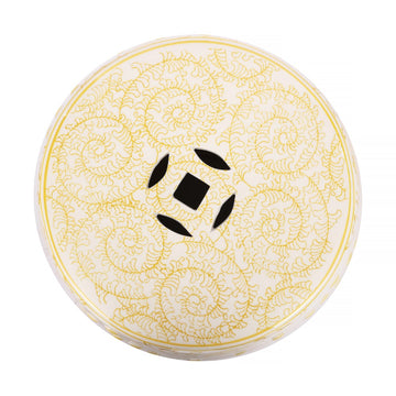 Double Happiness 18" Chinoiserie Ceramic Drum Garden Stool - JONATHAN Y